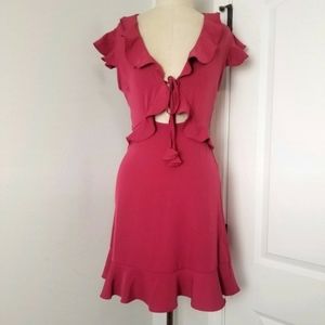 Ruffled keyhole dress